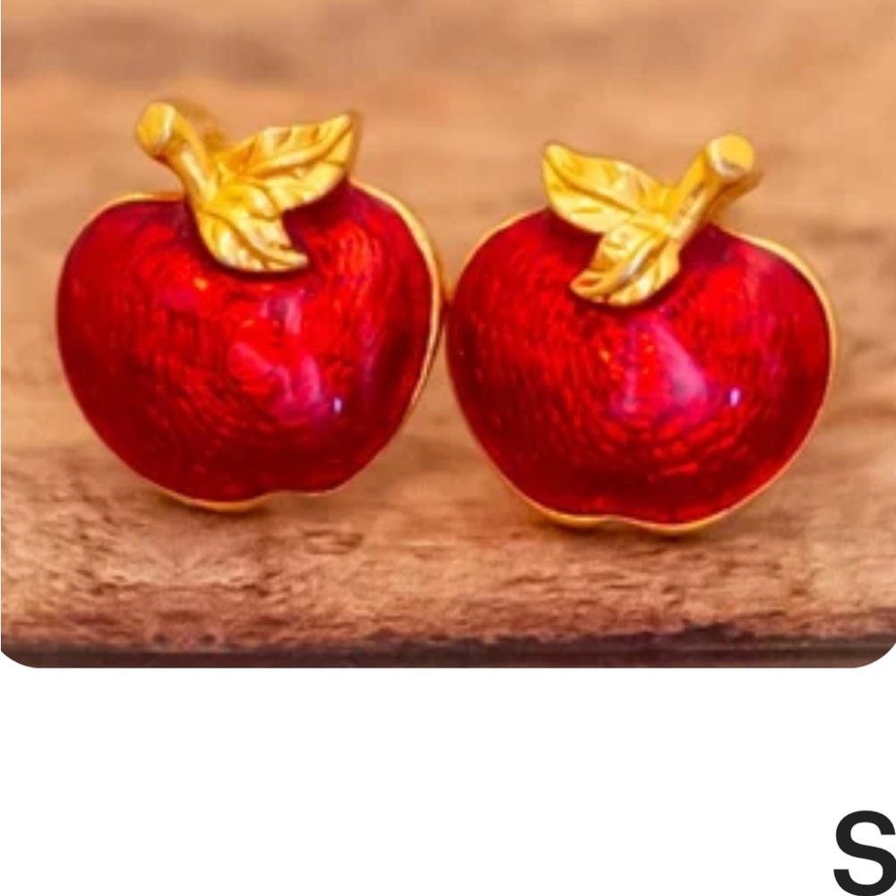 Vintage 1990 Avon Elegant Red Apple Earrings